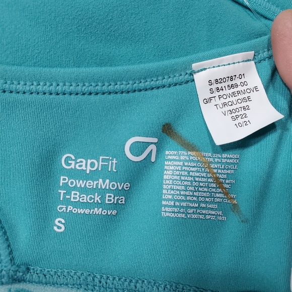 GapFit PowerMove T-Back Sports Bra in Teal Size Small MSRP $35 FPS040 - Picture 10 of 16
